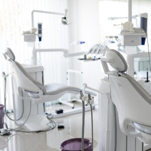 Empty dental chairs
