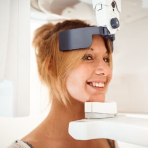 woman getting dental xray