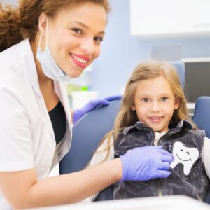 smiling kid at dentist