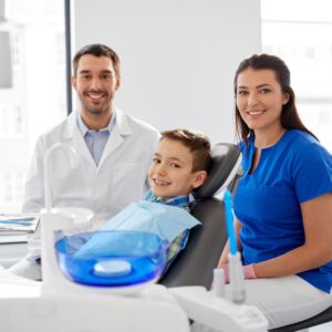 dentist with child