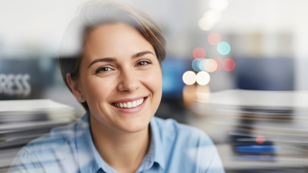 Smiling woman with nice teeth