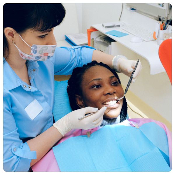 woman a dentist's office